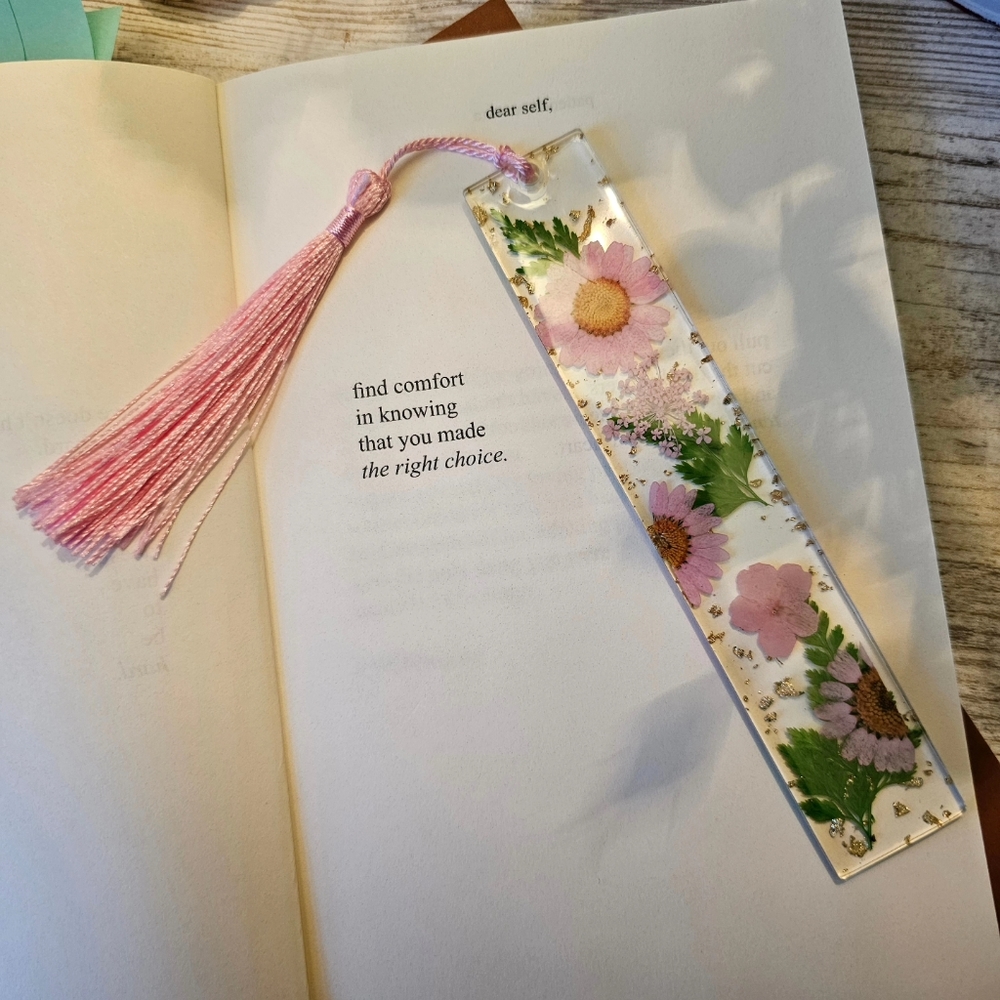 Resin Floral Bookmark